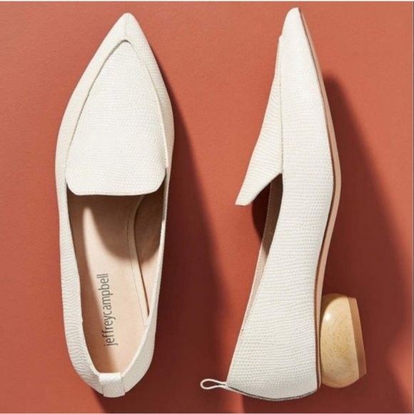 Jeffery Campbell Viona Lizard Embossed Pointed Toe Loafers - Picture 7 of 8